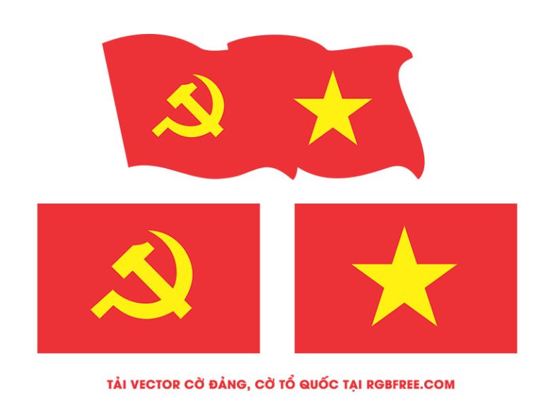 Tải Vector Cờ Đảng, Cờ Tổ quốc miễn phí