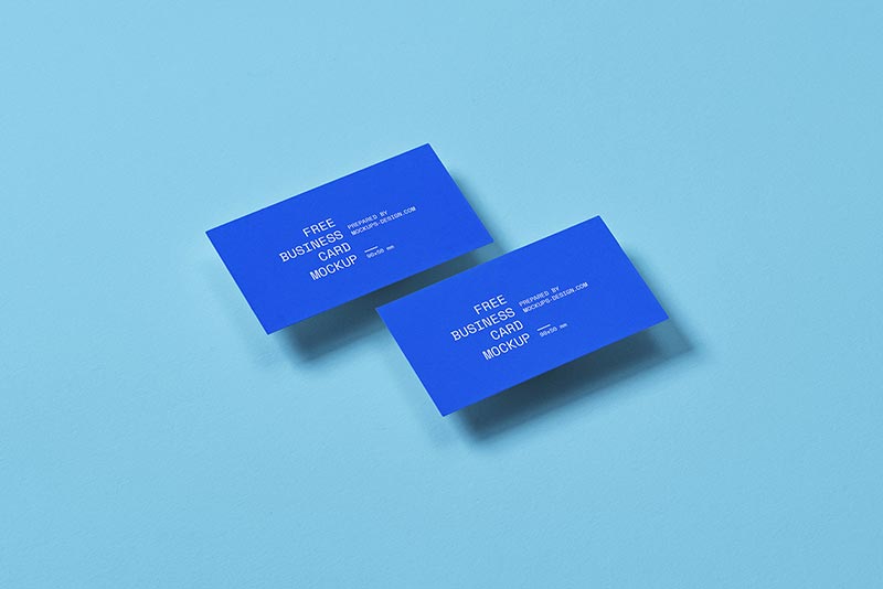 Business card mockup in 90x50mm format