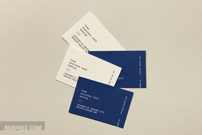 Few business cards lying on paper mockup