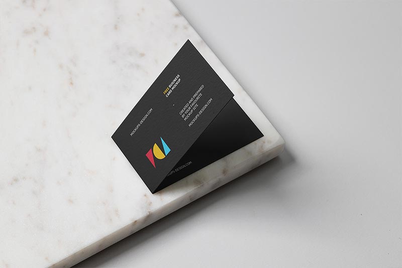 Folded business card mockup