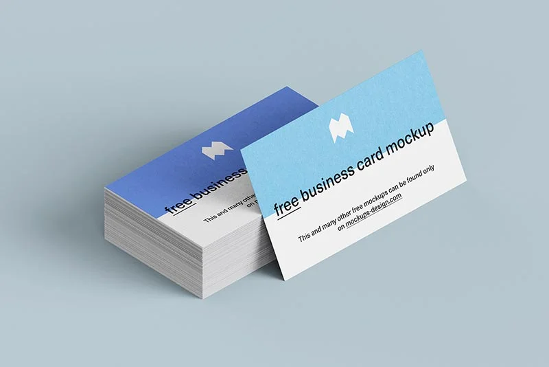 Free US format business cards mockup
