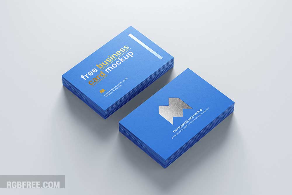 Free foil business card mockup