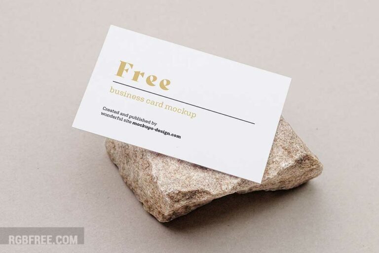 Business card on a stone mockup