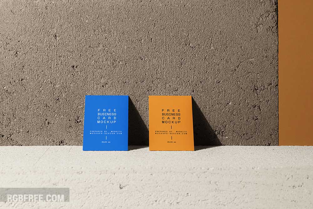 Business cards on a concrete mockup