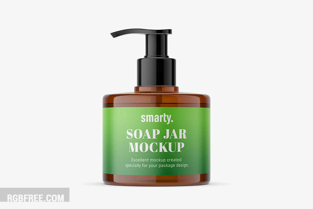 Free amber soap bottle mockup