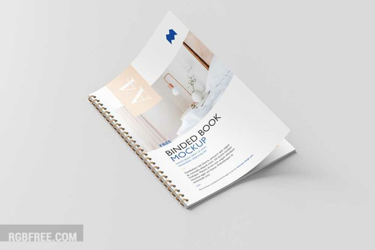 Free binded book mockup