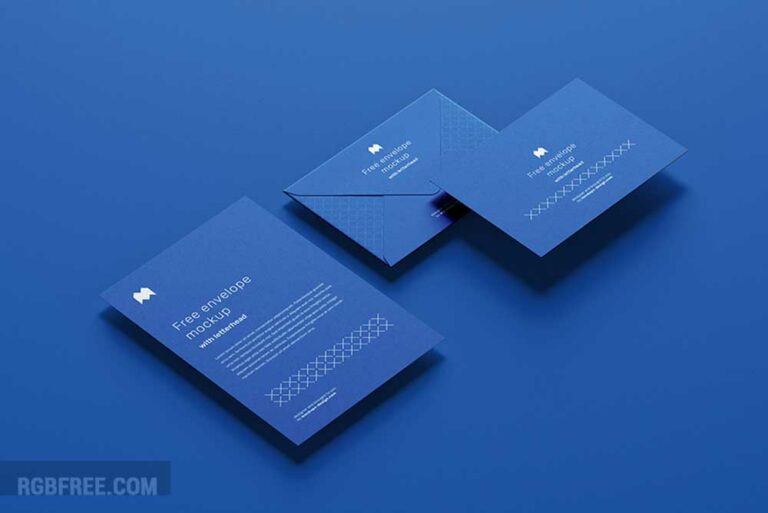 Free blue envelope mockup