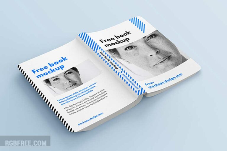 Free book with rounded corners mockup