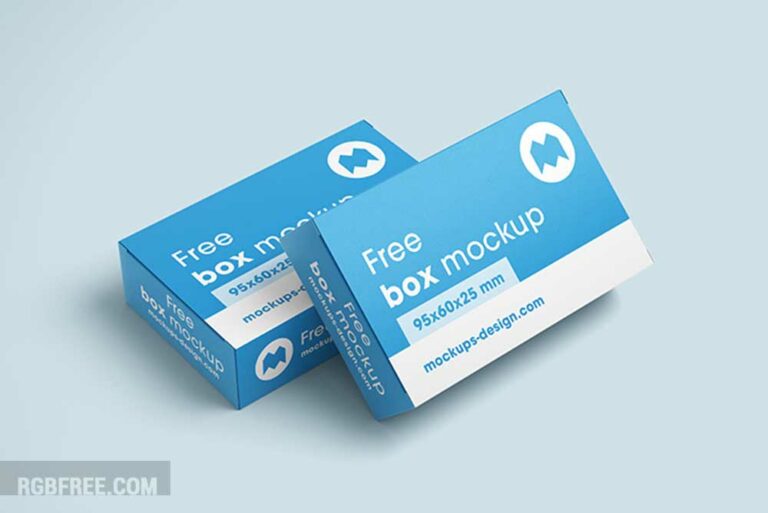 Free box mockup 95x60x25mm