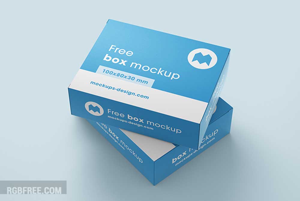 Free box mockups 100x80x30mm