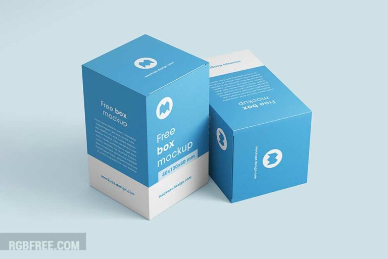 Free box mockups 80x130x80mm