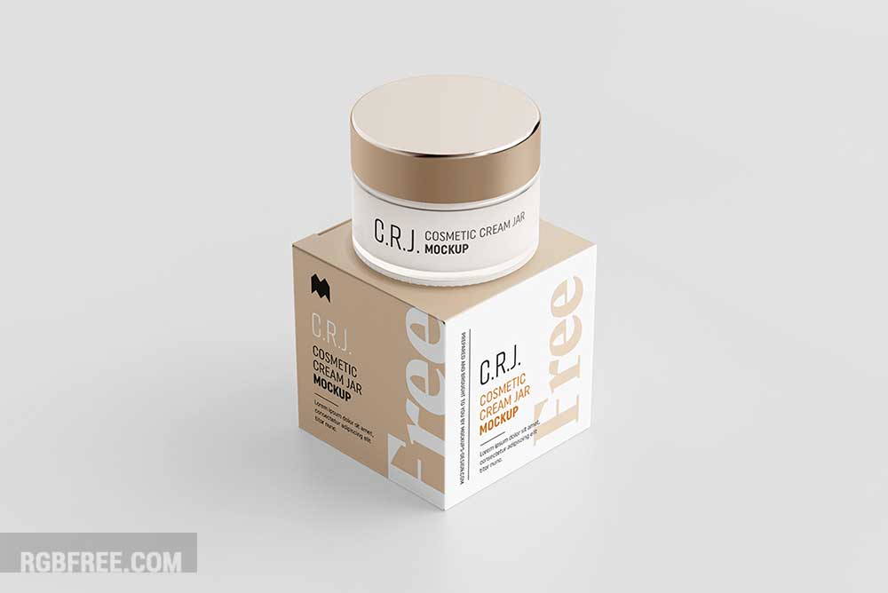 Free-cosmetic-box-with-jar-mockup-1