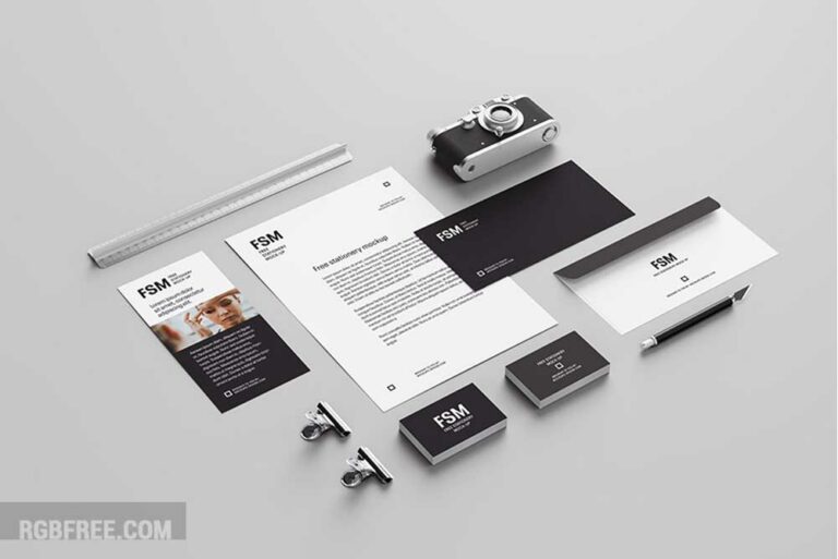 Free creative stationery mockup