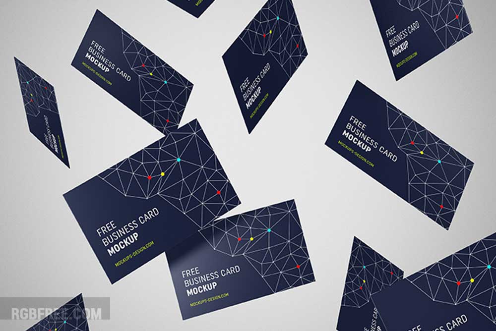 Free-flying-business-cards-mockup-2