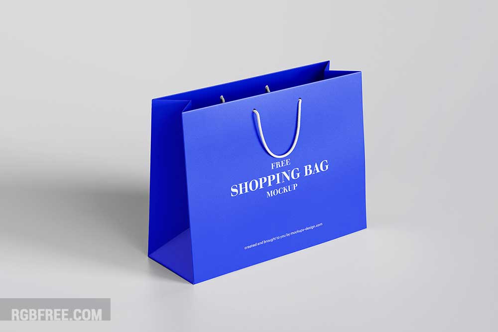 Free horizontal shopping bag mockup