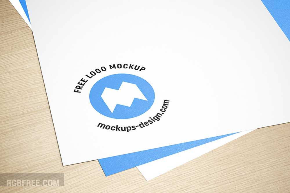 Free logo on paper mockup