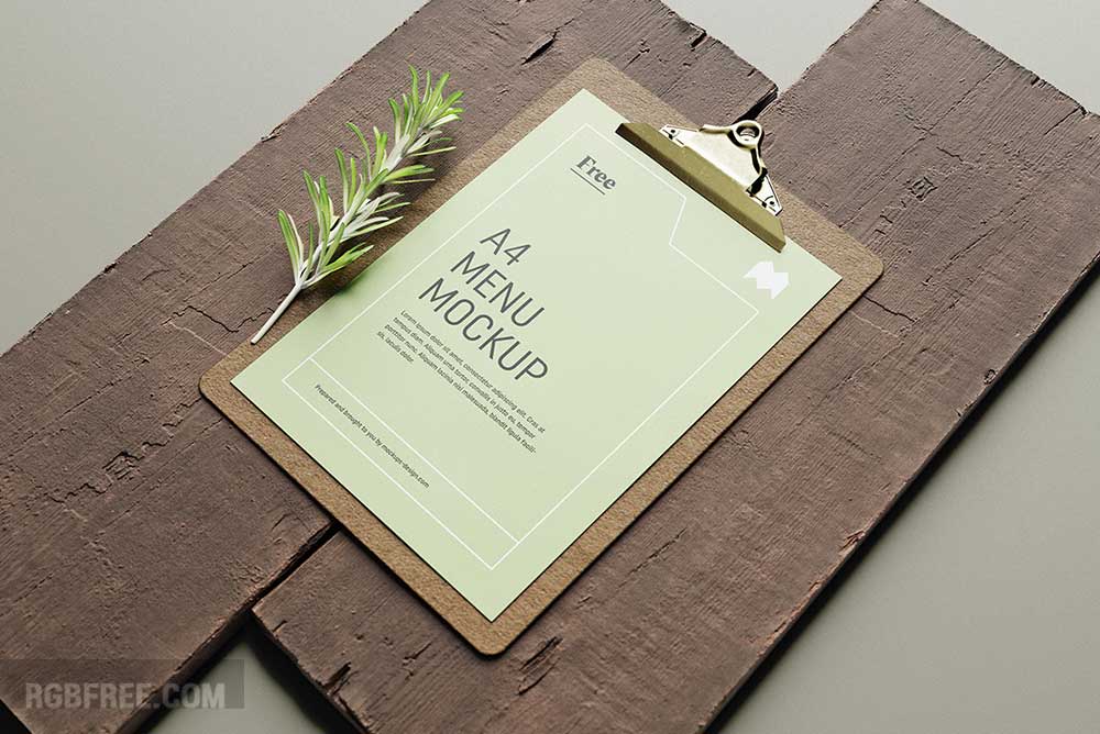 Free menu mockup