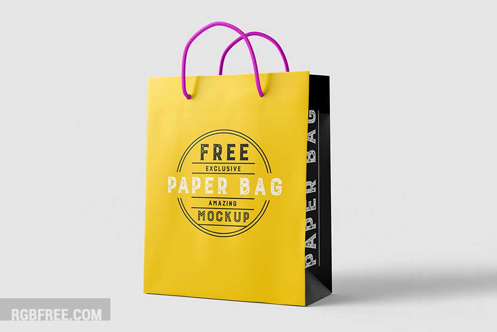Free paper bag mockup