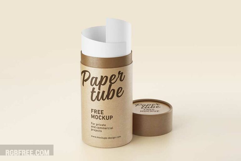 Free paper tube mockup