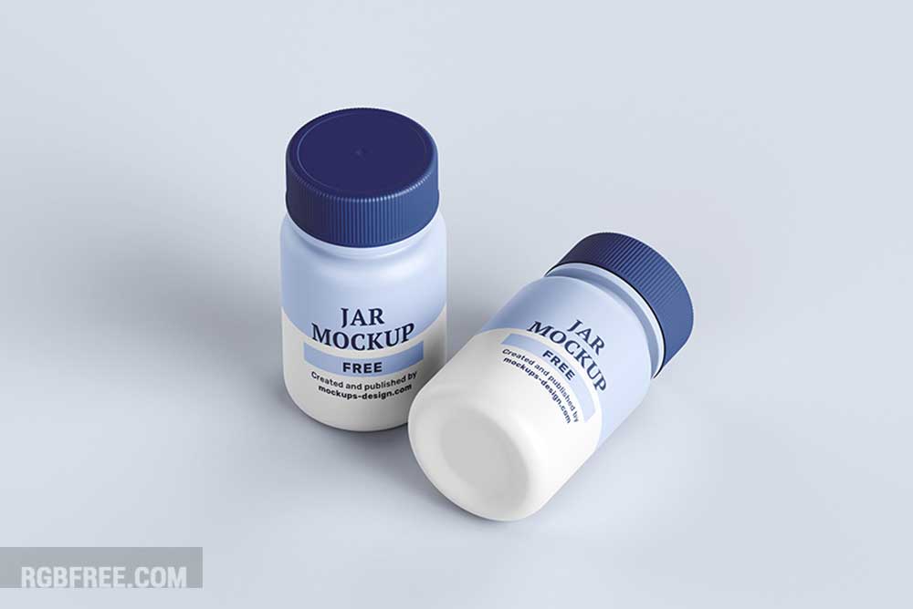 Free pharmaceutical jar mockup