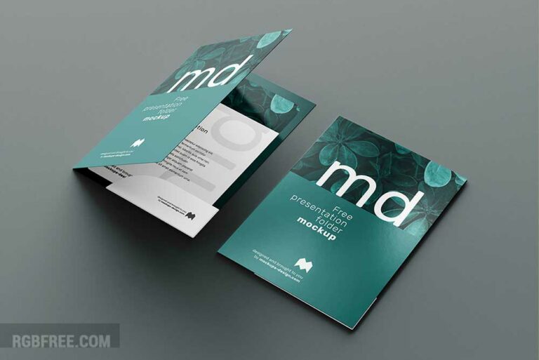 Free presentation folder mockup