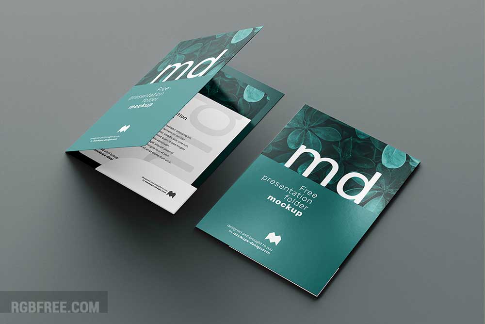 Free presentation folder mockup