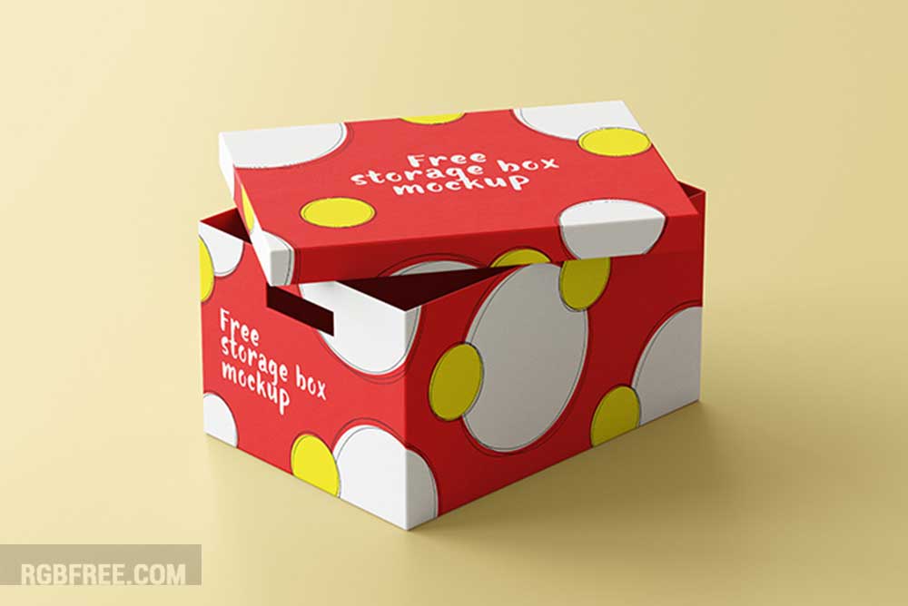 Free storage box mockup