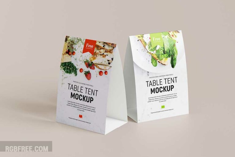 Free table tent mockup