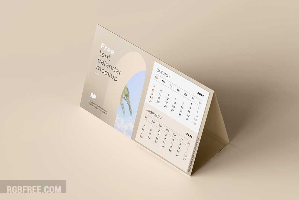 Free tent calendar mockup