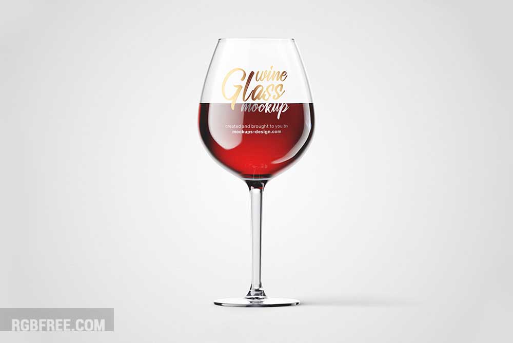 Free wine glass mockup