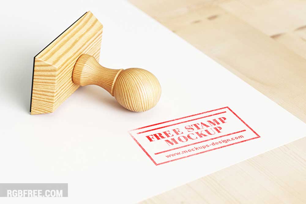 Free-wood-stamp-logo-mockup