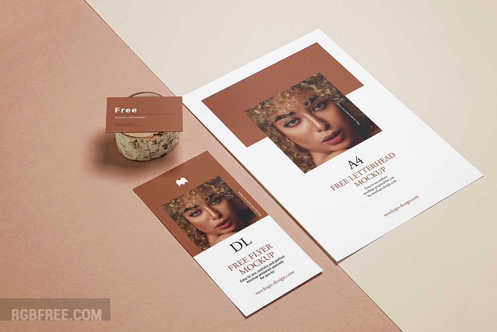 Simple photorealistic stationery mockup