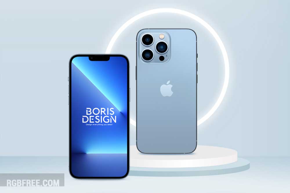 mockup iPhone 13 Pro Max Sierra Blue