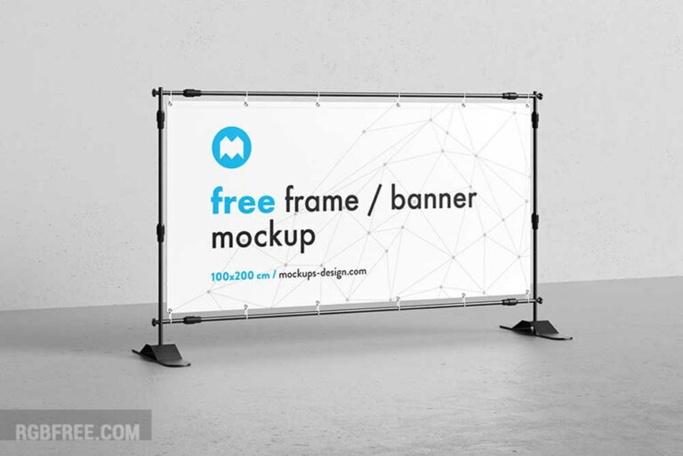 Free banner frame stand mockup 100 x 200cm