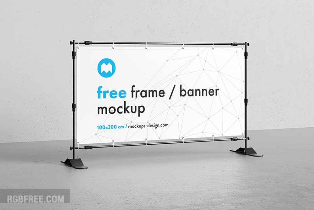 Free banner frame stand mockup 100 x 200cm