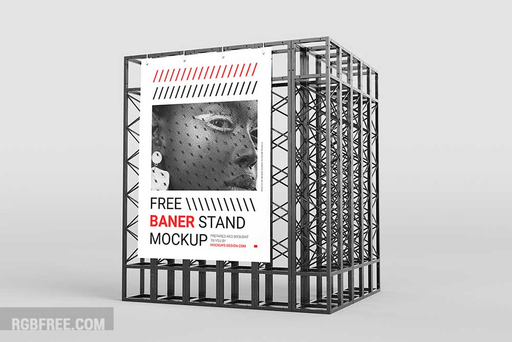 Free banner stand mockup