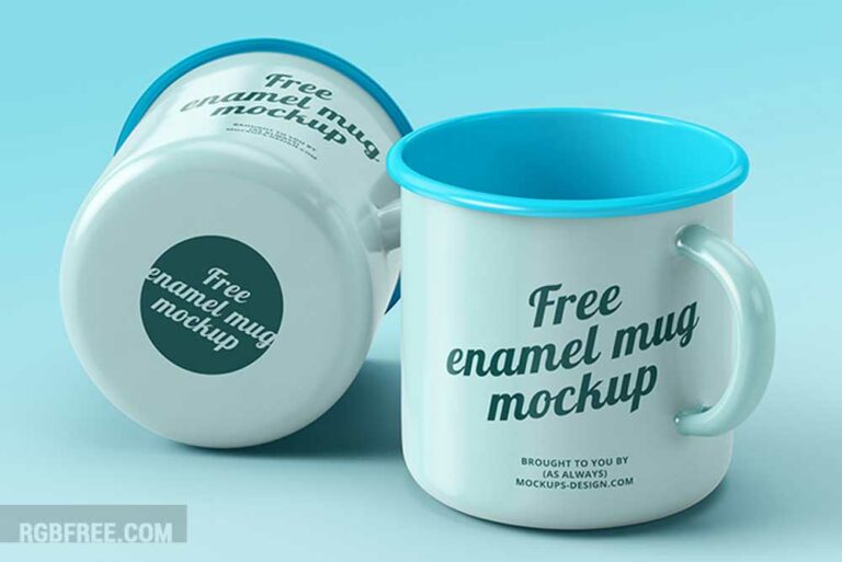 Free enamel mugs mockup