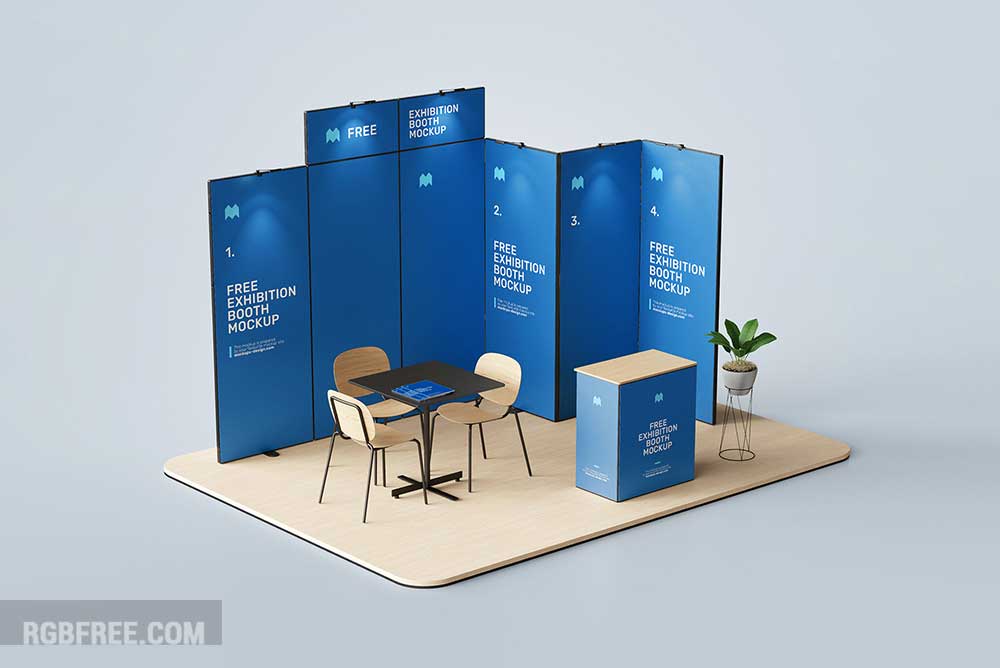 Free exhibition booth mockup