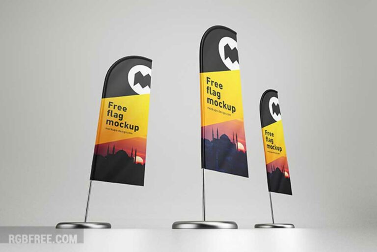 Free feather flag mockup