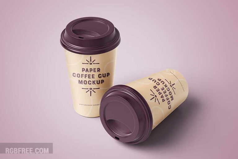 Free paper coffee cup mockup