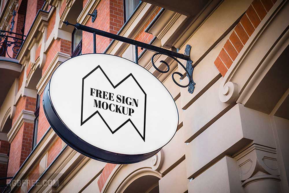 Free shop sign mockup