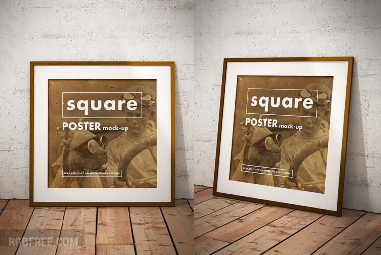 Free square poster mockup