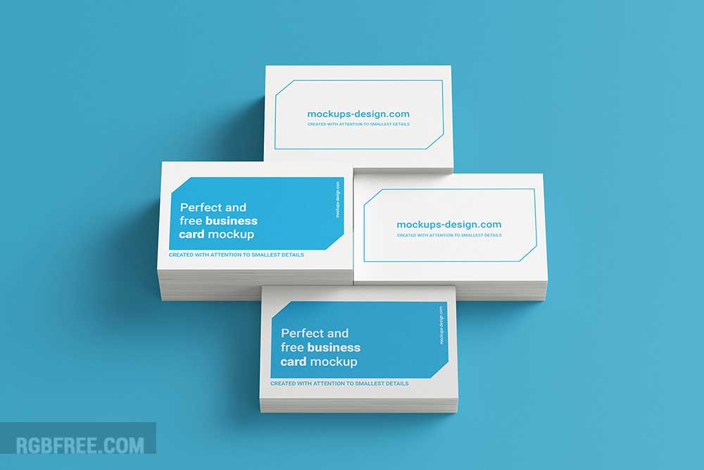 Business cards stack mockup