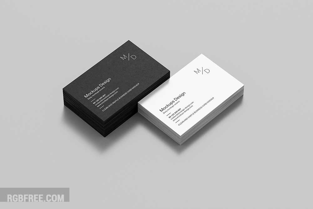 Clean business cards mockup