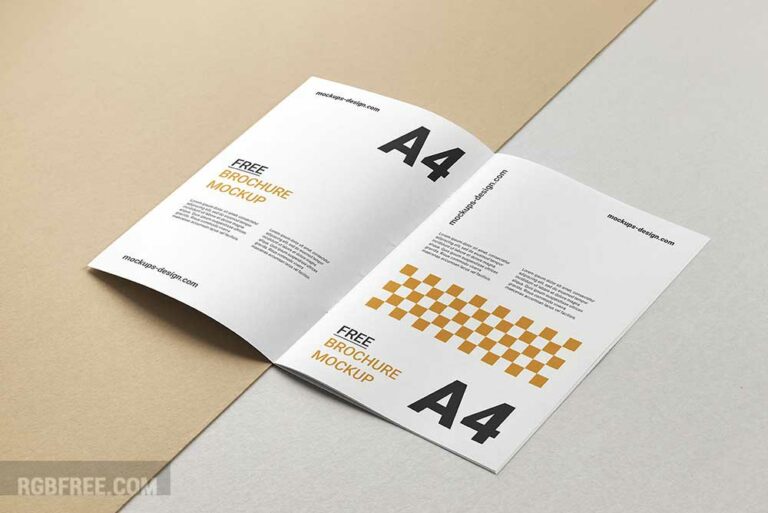 Minimalistic and clean A4 brochure mockup