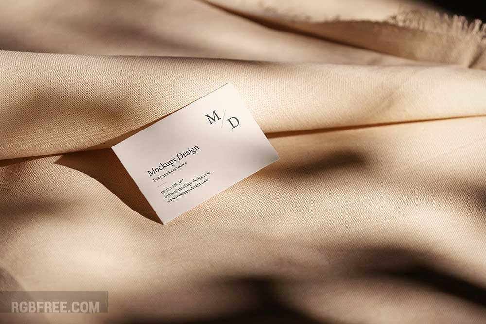 Business card on linen mockup