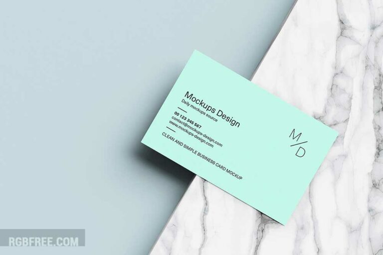 Business card on marble mockup