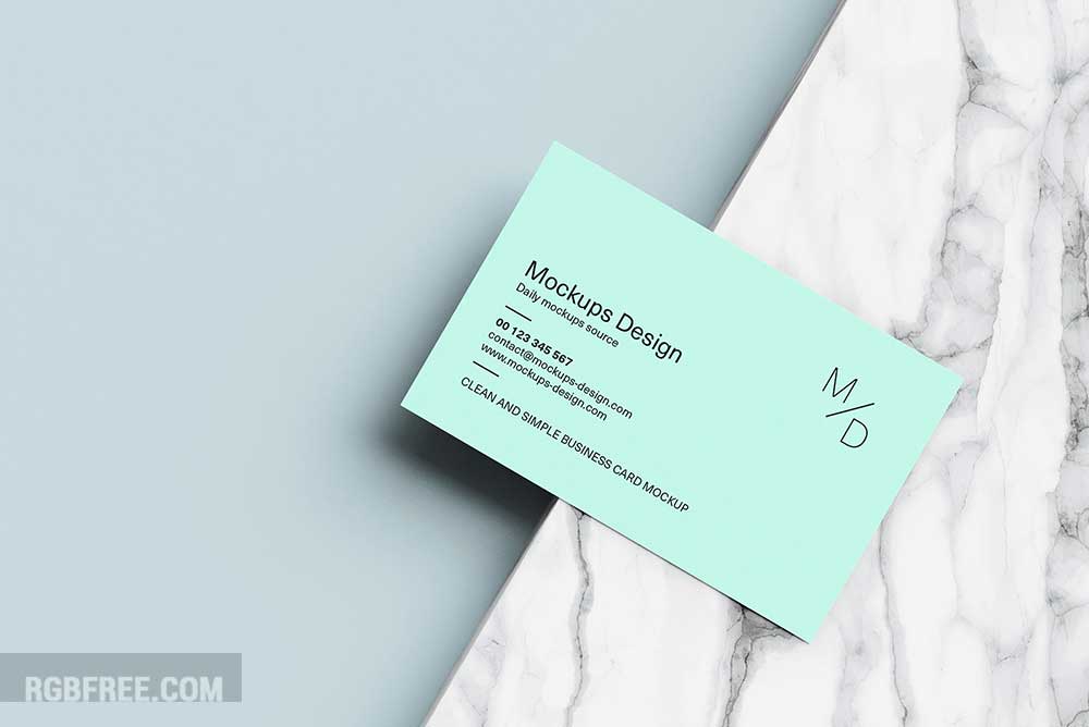 Business card on marble mockup