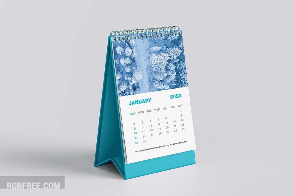 Desk calendar mockup