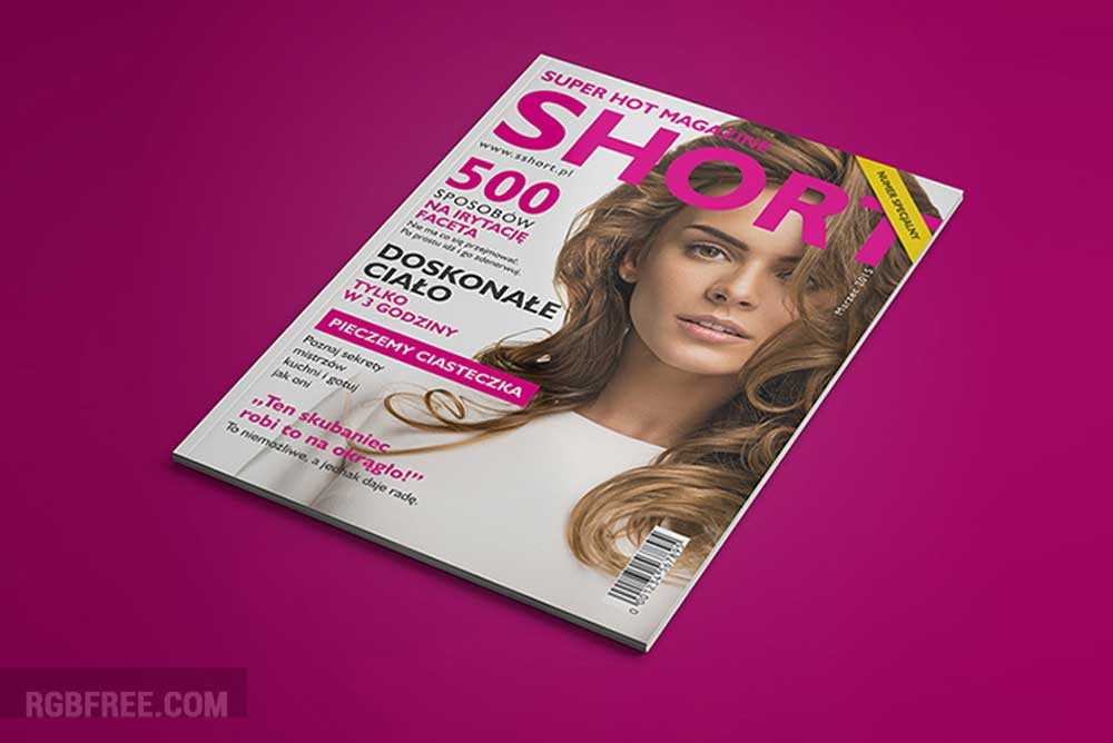 Free glossy magazine mockup